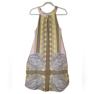 New York & Co Dress ●Med● Yellow Multicolored Paisley Floral Sleeveless Dress